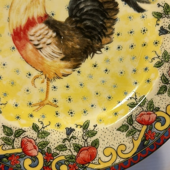 American Atelier Petite Provence Accent Rooster Salad Plates - Picture 5 of 8